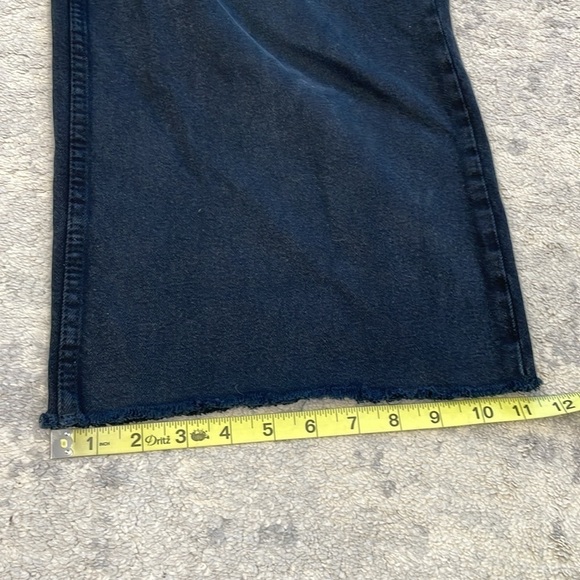 Zara Trf Wide Leg High Rise Baggy Jeans Grunge Goth Black Crop Sz 4 - Picture 10 of 11